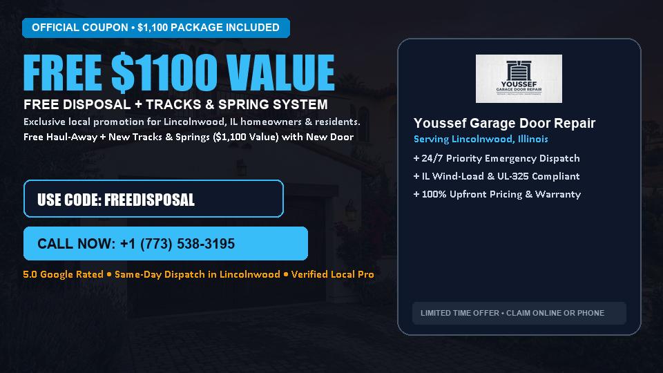 FREE Old Door Haul-Away & Heavy-Duty Tracks in Lincolnwood, IL - Youssef Garage Door Repair