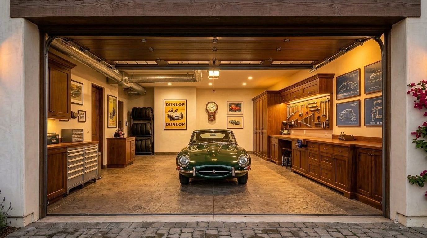 Youssef Garage Door Repair Interior View of Custom Garage Door Overhead and Workshop